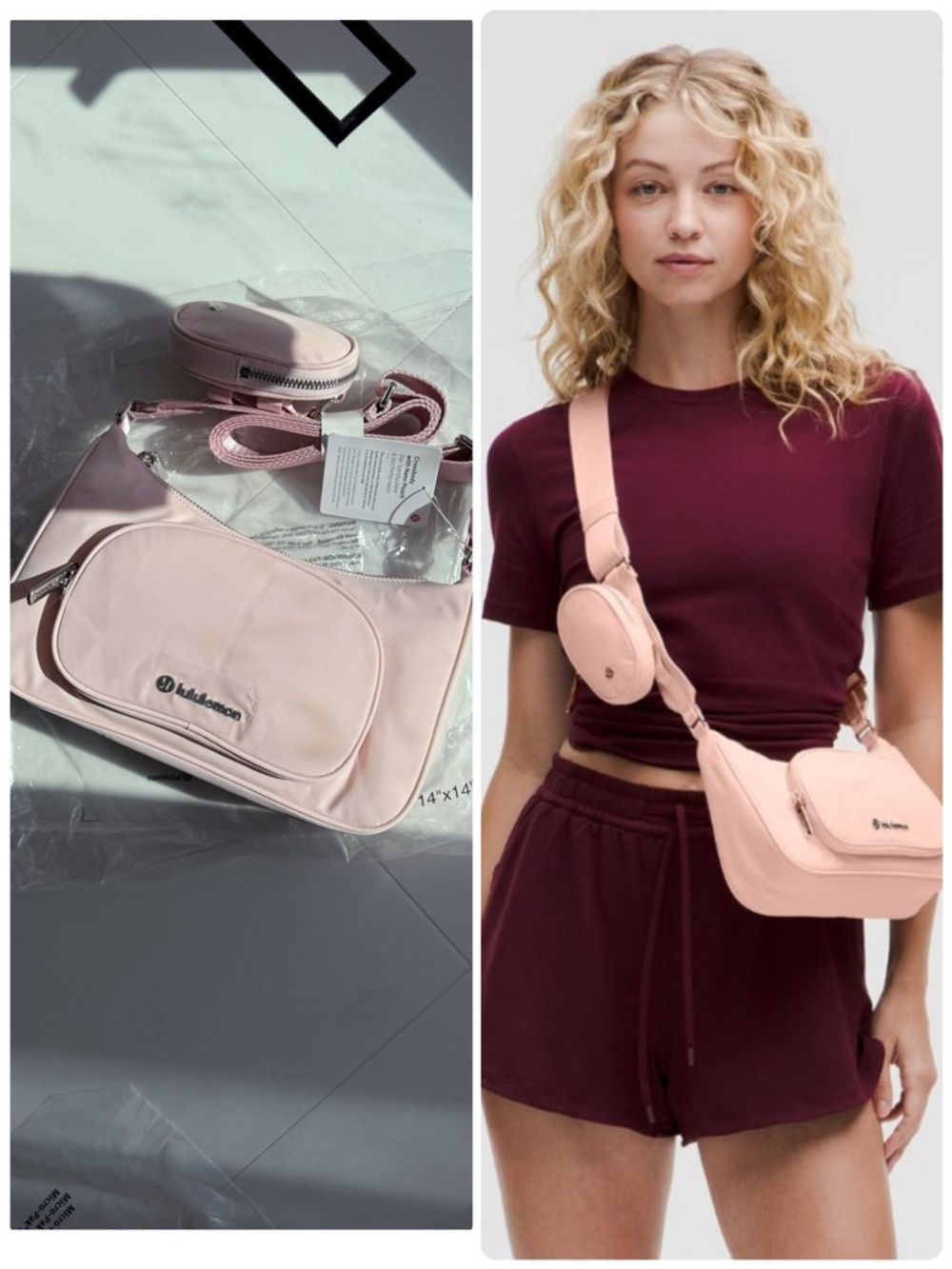 Lululemon Crossbody Bag with Nano Pouch❣️Flush Pink